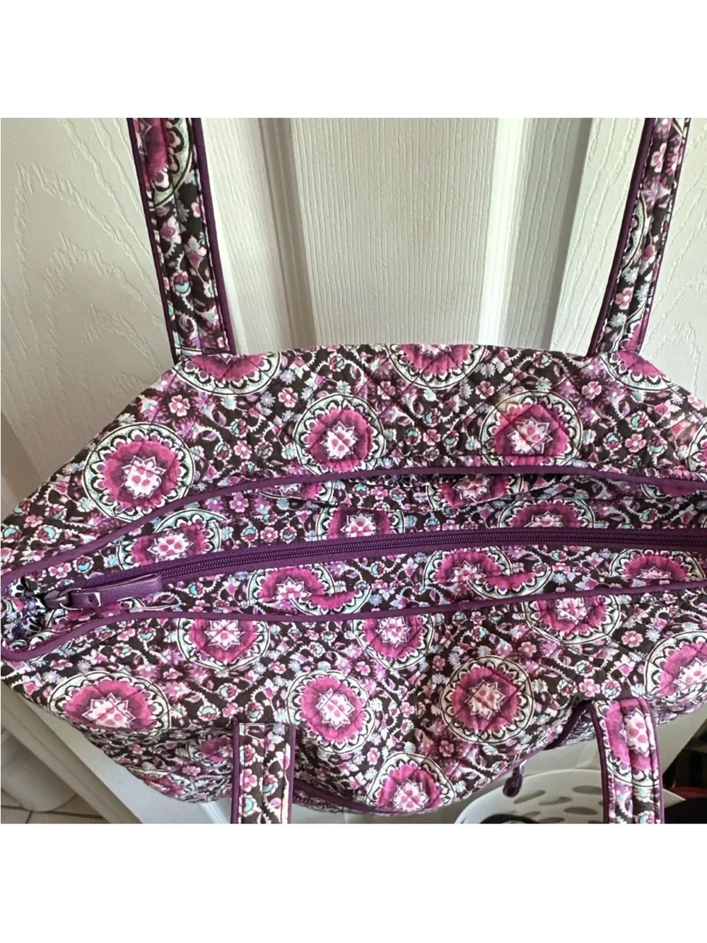 Vera Bradley Quilted Lilac Medallion Tote Bag